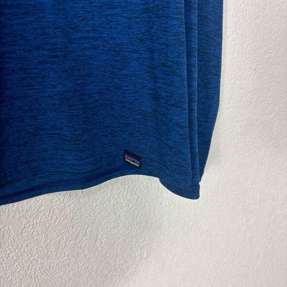 Patagonia Women’s Heathered Blue & Black Long Sleeve Workout Top Size Small - Picture 3 of 4